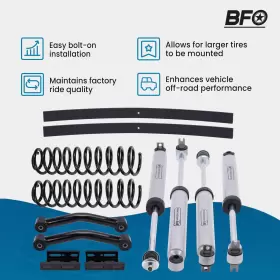 2BKJNG BFO Lift Coil Springs Shocks Kit Xj 2WD 4WD Jeep #2