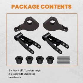 9AHU8M BFO Lift Front Rear Keys Shackles Kit Dodge Durango #3