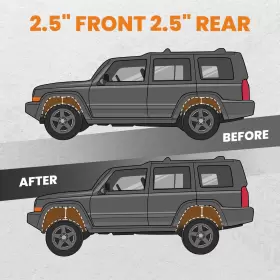 9H5TNS BFO Level Lift Struts Coil Spacers Kit Jeep Cherokee #3