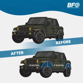 AT8W4R BFO Lift Shocks Jk Unlimited Sway Bar Links Kit Jeep #2