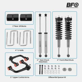 FIO8YP BFO Lift Strut Shocks Control Arms Kit 4WD Toyota #2