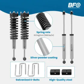 FIO8YP BFO Lift Strut Shocks Control Arms Kit 4WD Toyota #3