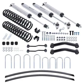 GJID32 BFO Lift Coil Springs Shocks Shackles Kit Xj Jeep