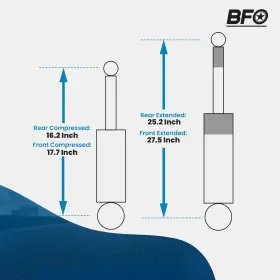 HI1JAB BFO Suspension Lift Shocks Kit Xj 2WD 4WD Jeep #3