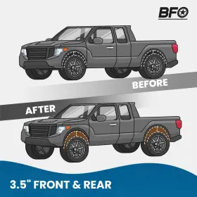 LBAP3F BFO Lift Gladiator Jt Shocks Coil Spring Spacers Kit #3