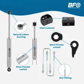 LMNDU0 BFO Lift Control Arms Shocks Kit 1500 Chevy Gmc Sierra #2