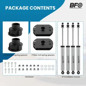 SCWT81 BFO Front Leveling Lift Shocks Kit 2500 4WD Dodge Ram #2