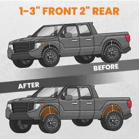 TM7S04 BFO Front Torsion Bar Keys Rear Shackles Lift Kit #3