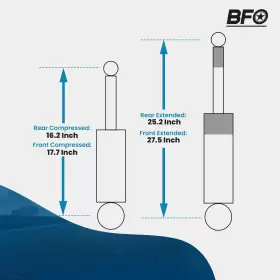 UVHC76 BFO Suspension Lift Shocks Kit Xj 2WD 4WD Jeep #3