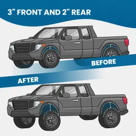 VW6CG7 BFO Front Rear Leveling Lift Kit 2WD Chevy Gmc Sierra #3