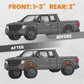 YF0G2B BFO Front Rear Lift Spacers Kit 1500 Chevy Avalanche #3