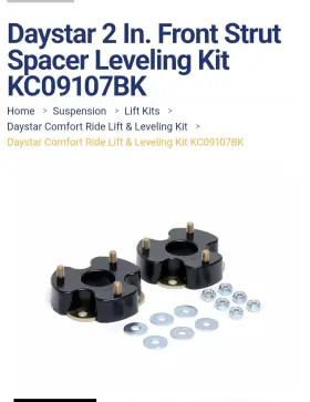 09107BK DODGE Front Leveling Kit Dakota