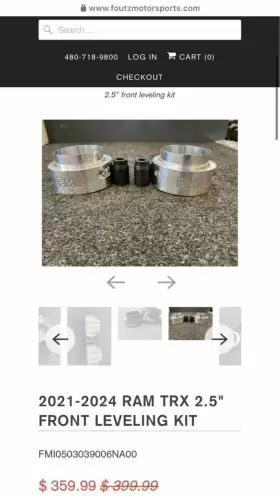 FMI0503039006NA00 FOUTZ MOTOSPORTS Front Leveling Lift Kit #3 FMI0503039006NA00 FOUTZ MOTOSPORTS Front Leveling Lift Kit #3