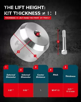MIA741058 KAX Front Leveling Lift Kit F250 F350 Ford #3