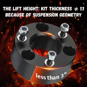 JC-DR-3 LIFRONKIT Front Suspension Lift Forged Strut Spacers #3