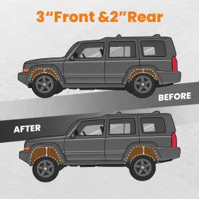 09PEMC MAXPEEDINGRODS Lift Leaf Springs Kit Xj 2WD 4WD Jeep #3