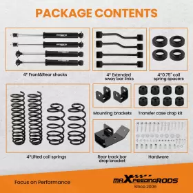 35TIR8 MAXPEEDINGRODS Lift Shock Coil Springs Kit Tj Jeep #2