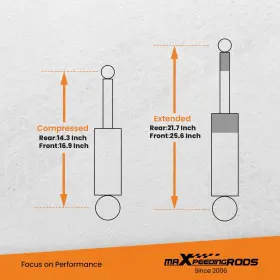 9FEHJV MAXPEEDINGRODS Suspension Lift Shocks Kit Tj 4WD Jeep #3