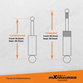 9ZEJVD MAXPEEDINGRODS Front Rear Lift Coil Springs Shocks Kit #2