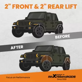 MXR03FXZL MAXPEEDINGRODS Front Rear Leveling Lift Wk Kit Jeep #3
