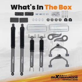 OUDAM1 MAXPEEDINGRODS Front Lift Shocks Kit 2500HD Silverado #3