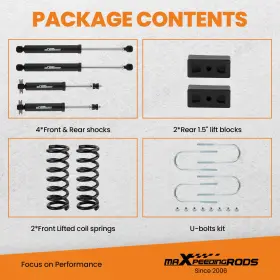 QGZ569 MAXPEEDINGRODS Front Rear Lift Shocks Kit 1500 Dodge #2