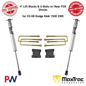 902140F MAXTRAC Lift Blocks Bolts Rear Fox Shocks 1500 2WD
