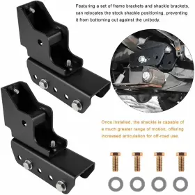 NOQP615 NO-AUTO Rear Shackle Relocation Kit Xj 2WD 4WD Jeep #3