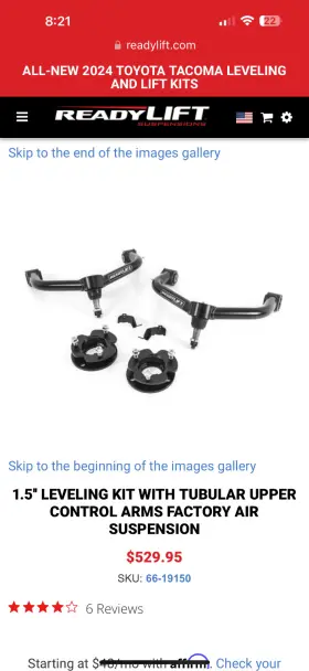 66-19150 READYLIFT Leveling Upper Control Arms Air Ride Kit #2