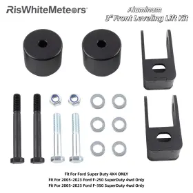 LIF037-3-BK RISWHITEMETEORS Front Leveling Lift Shock Kit 4WD