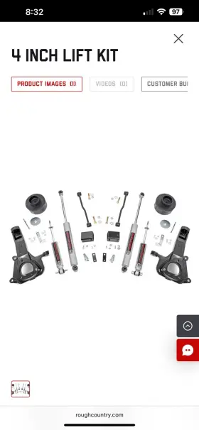 30730 ROUGH COUNTRY Lift Spindles Kit 1500 2WD Ram