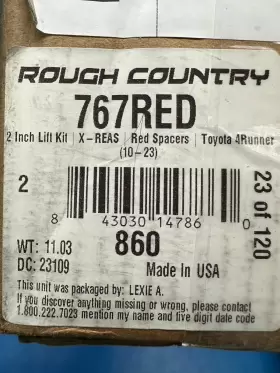 767RED ROUGH COUNTRY SUSPENSION Reas Lift Kit Toyota 4RUNNER #2