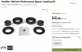 843885049821 TERAFLEX Performance Spacer Leveling Gladiator