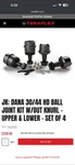 Brand New Teraflex Heavy Duty Ball Joints 07-18 Jeep Wrangler. Fixed Price $299.00.