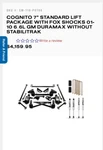 Cognito 7-inch Lift Kit For 2001-2010 Silverado/sierra 2500/3500 2wd/4wd. Fixed Price $3200.00.