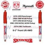 Skyjacker Hydro Shocks Pair 0-1" Front Lift For Dodge W100, W350, Ramcharger 4wd. Fixed Price $134.94.