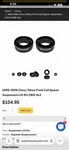 Nib 1995-1999 Chevy Tahoe Front Coil Spacer Suspension Lift Kit 2wd 4x2. Fixed Price $80.00.