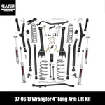 4 Inch Long Arm Lift Kit For 97-06 Jeep Wrangler Tj. Fixed Price $1999.95.