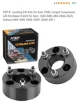 Ksp 3" Leveling Lift Kit Strut Spacers For Dodge Ram 1500 4wd 2006-2023. Fixed Price $48.99.