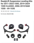 Readylift Leveling Kit For Dodge Ram 1500 2009-2024. Fixed Price $600.00.