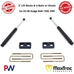 Maxtrac 2" Lift Blocks & U-bolts W/ Shocks For 2002 - 2008 Dodge Ram 1500 2wd. Fixed Price $229.61.