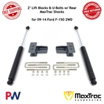 Maxtrac 2" Lift Blocks & U-bolts W/ Rear Shocks For 09-14 Ford F-150 2wd. Fixed Price $288.11.