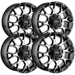 (set-4) Mayhem 8015 Warrior 18x9 6x135/6x5.5" +18mm Black/machined Wheels Rims. Fixed Price $1139.96.