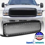 Fits 1999-2004 Ford F250 Glossy Black Stainless Steel Mesh Style Hood Grille. Fixed Price $135.98.