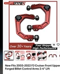 2x Front Upper Control Arms 2-4" Lift For Toyota Fj Cruiser 07-14 4runner 03-21. Fixed Price $290.00.