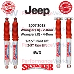 Skyjacker Hydro Shocks Set Front 1-2.5" Rear 2-3" Lift For 07-18 Wrangler Jk 4wd. Fixed Price $269.88.